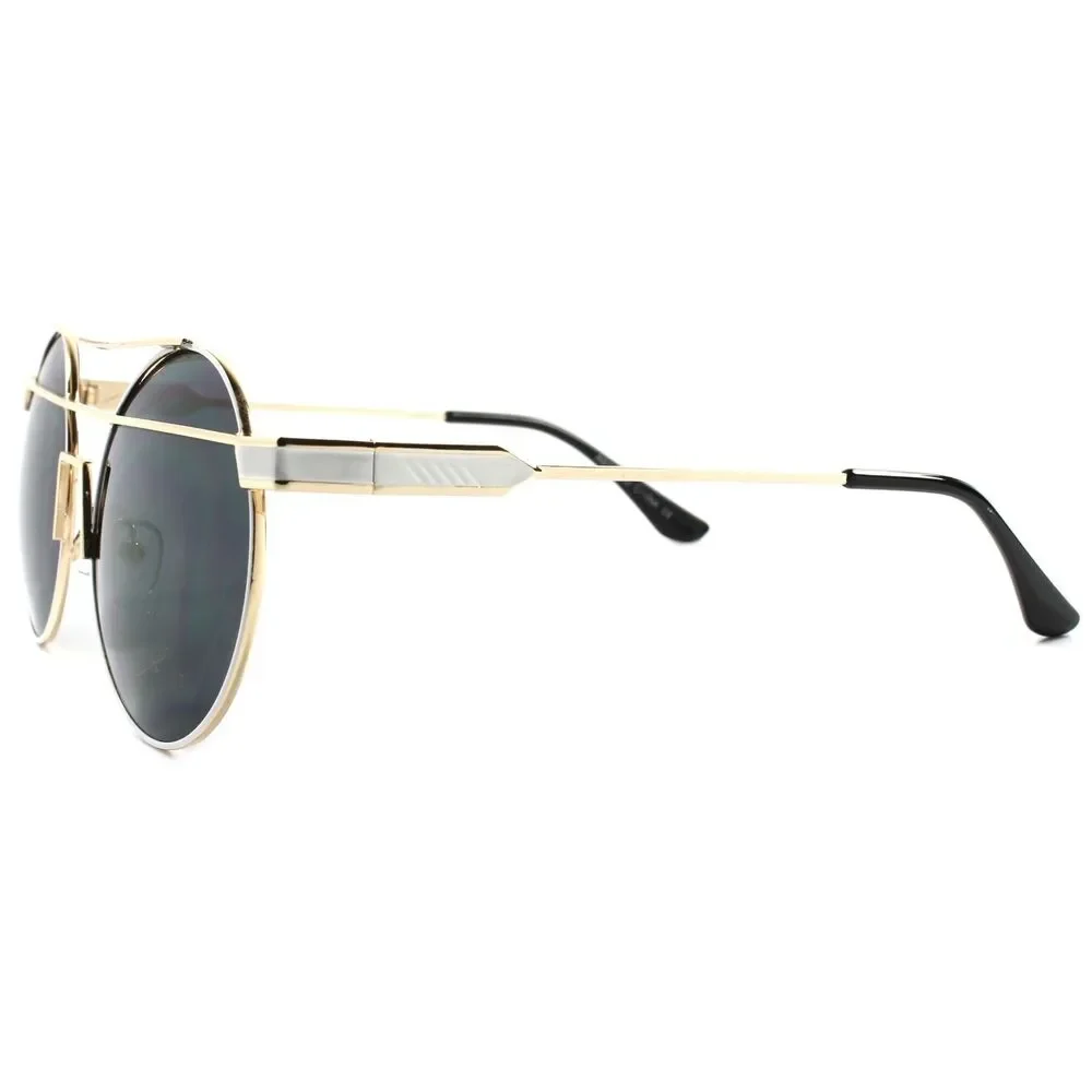 Celebrity Fashion Stylish Elegant Gold Sexy Hot Womens Designer Round Sunglasses